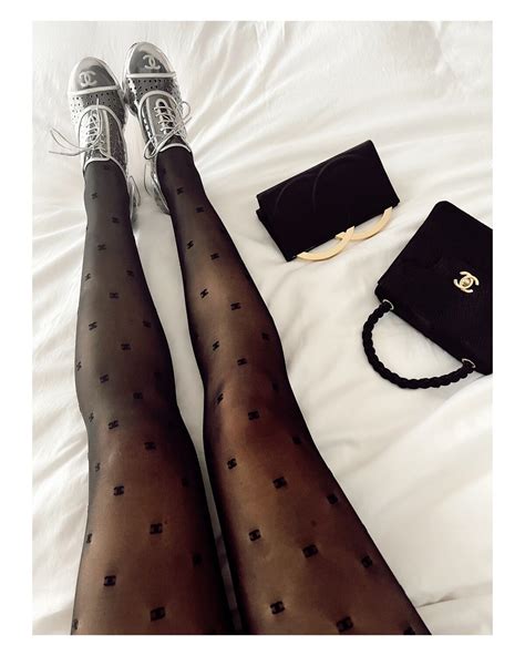 Chanel CC Logo Tights 